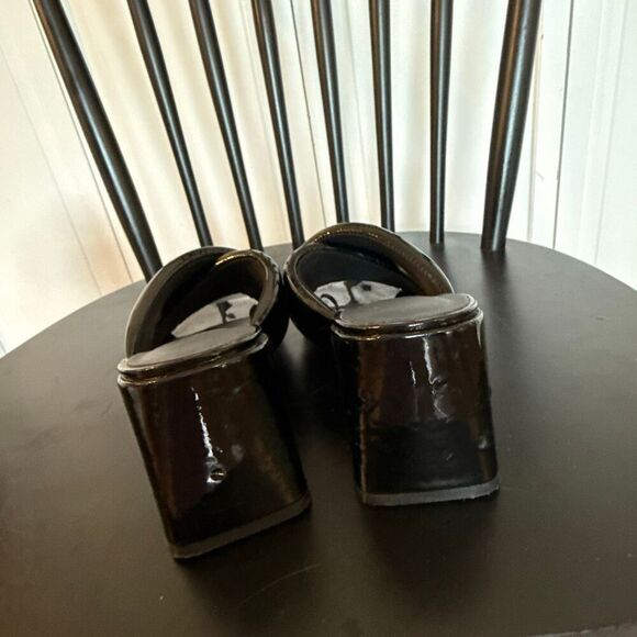 Zara black patent block heel sandals size 6 - Picture 6 of 12